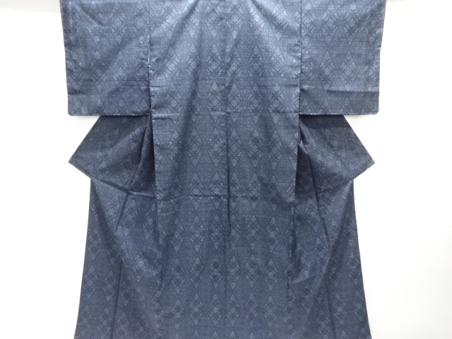 JAPANESE KIMONO / UNUSED DORO OSHIMA TSUMUGI (5 maruki) / RHOMBUS FLOWE CREST